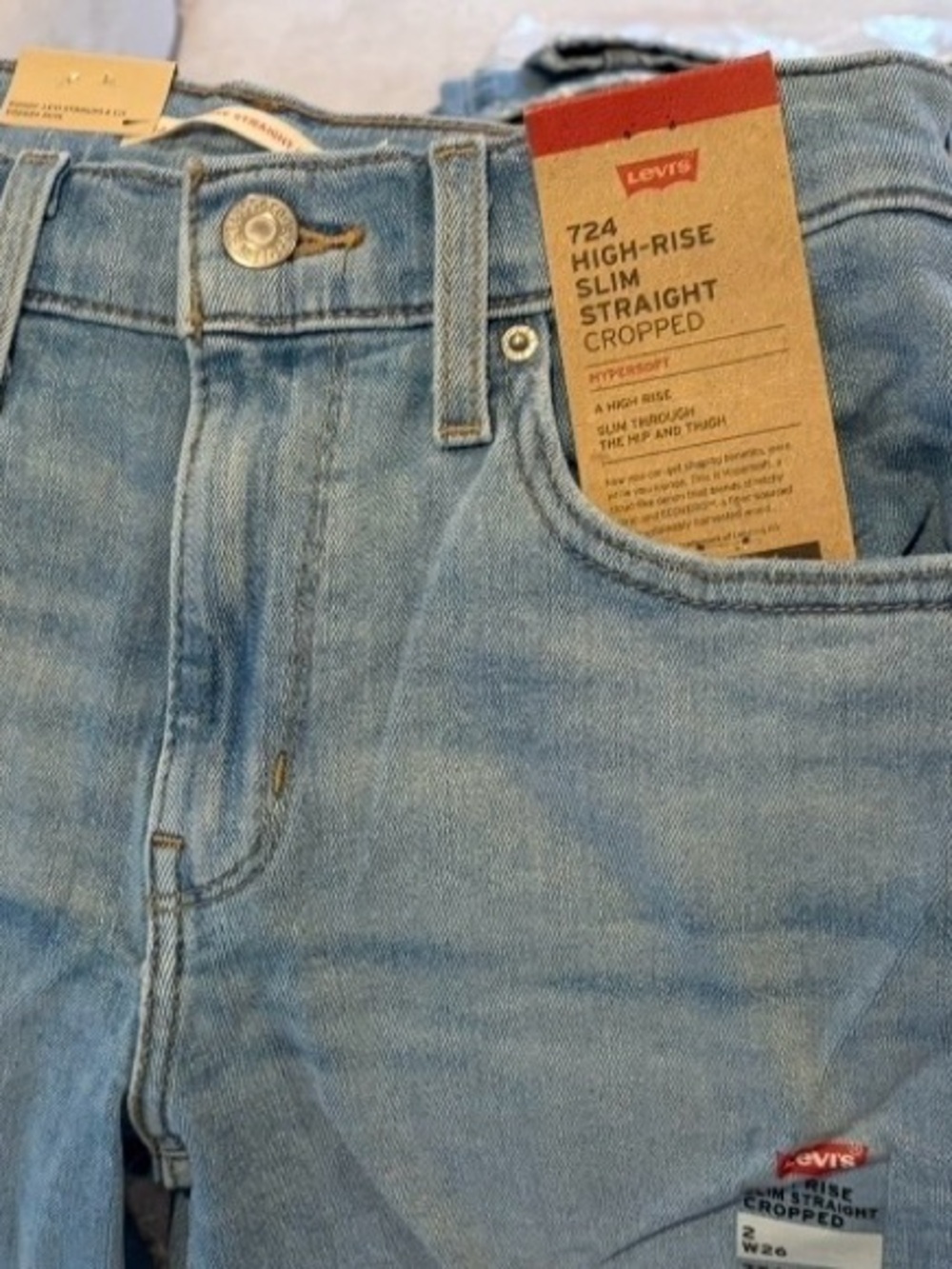 Levi's Light Blue Slim Straight Cropped Womens Jeans 724 high rise